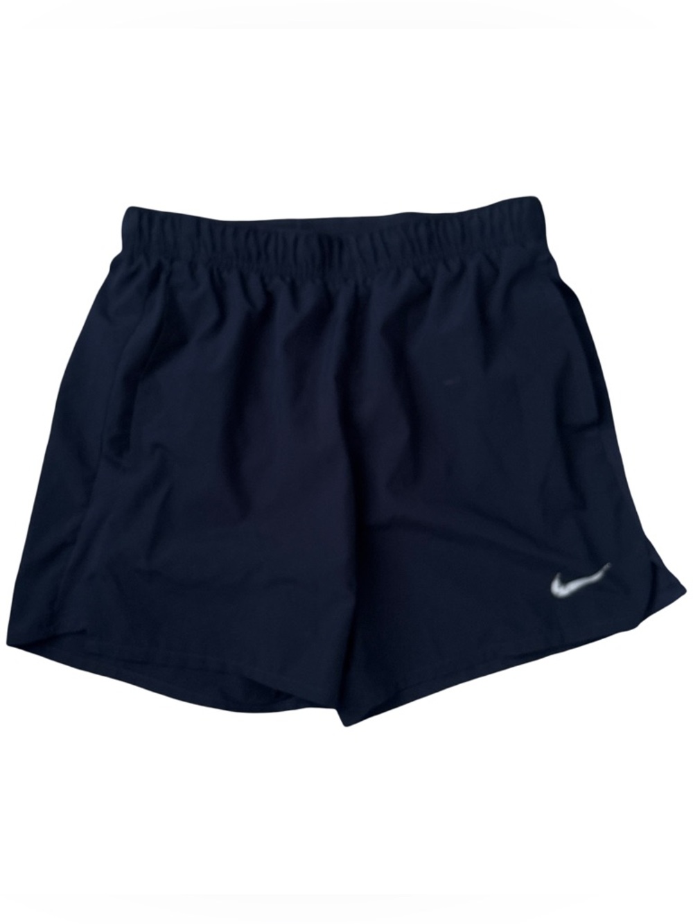 Nike Dri Fit Womens Navy Blue Athletic Running Shorts Built In Briefs Small S